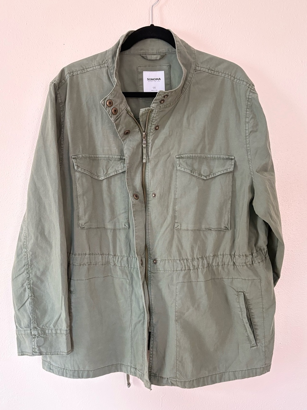 Sonoma Woman’s Plus Olive Green Military Field Jacket